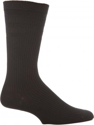 Hj Hall Mens 1 Pair HJ Hall Extra Wide Cotton Softop Socks In 4 Colours - 11-13 Mens - Black