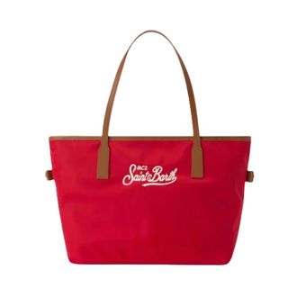 MC2 Saint Barth Tote Bags, female, Red, Size: ONE SIZE Nylon City Shoulder Bag