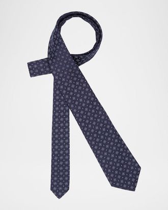 Giorgio Armani Mens Box-Jacquard Silk Tie