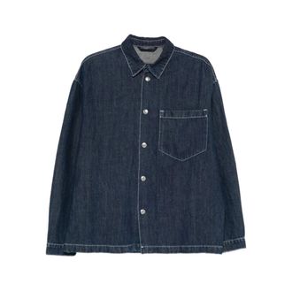 7 For All Mankind Denim Shirts, male, Blue, Size: M Shirt