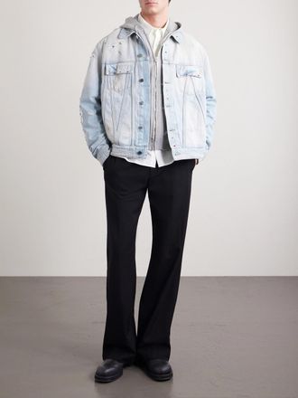Amiri Embellished Distressed Denim Jacket