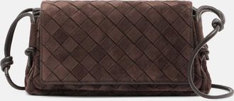 Bottega Veneta Borsa a tracolla Notturno in suede Intrecciato