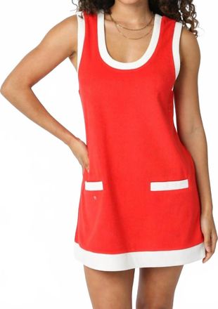 Olivaceous Atlas Dress In Red