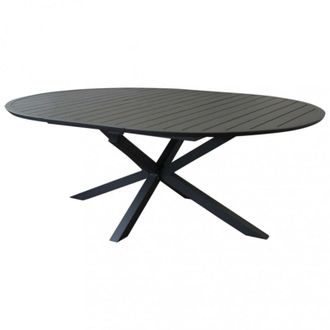 COSMA Tavolo Ovale Madagascar allungabile per esterno e giardino, in alluminio -Antracite