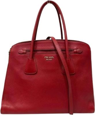 Prada Pre-owned Vintage Schoudertas - Dames - Vintage Handtas - Rood - ONE Size - Leer - Vintage