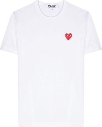Comme Des Gar&ccedil;ons White Heart Cotton T-shirt