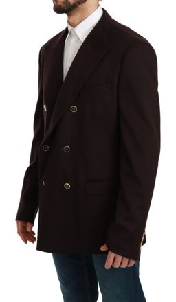 Dolce & Gabbana Bordeaux Cashmere Coat TAORMINA Mens Blazer