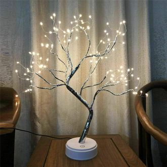OEM Luces Navide&ntilde;as Para &Aacute;rbol De Abedul, L&aacute;mpara De &Aacute;rbol Bons&aacute;i De 108 Led, Interruptor T&aacute;ctil Que Funciona Con Usb O Pilas, Luces De Ramas De Alambre D