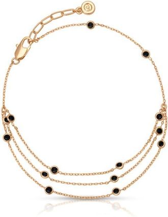 Ettika Fine Details Cubic Zirconia Anklet in Black at Nordstrom