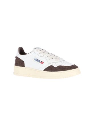 Autry Leather and Suede Low-Top Sneaker - White