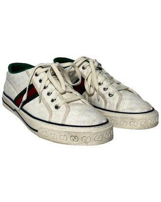 Gucci Mens Canvas Tennis 1977 GG Low-Top Sneaker (Authentic Pre-Loved)