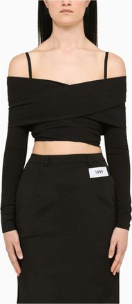Dolce & Gabbana Maglia Cardigan Corto - Dames - Blouses - Zwart - L - Overhemden