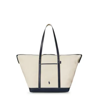 Polo Ralph Lauren Canvas Travel Bag With Leather Profiles