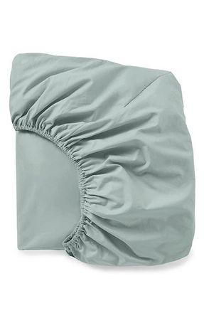 Coyuchi Refined Organic Cotton Percale Fitted Sheet in Dew at Nordstrom, Size California King