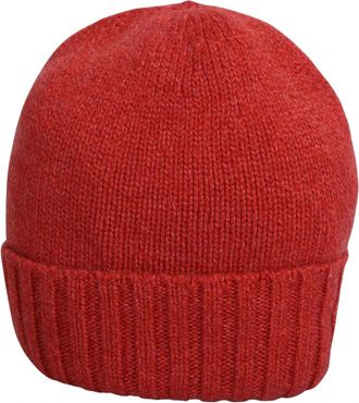 Dell'Oglio 198P Cashmere Beanie - Heren - Hoeden - Rood - ONE Size - Kasjmier - Accessoires