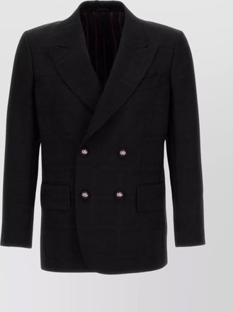 Etro checkered double-breasted blazer structured shoulders