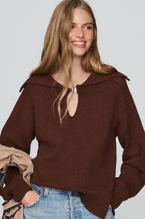 Scotch & Soda Collared Keyhole Sweater