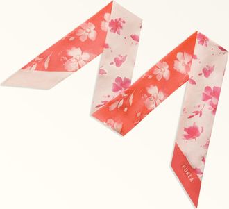 Furla Metropolis Bandeau Toni Dusty Pink Multicolore Twill Di Seta Con Stampa Ditsy Garden Donna