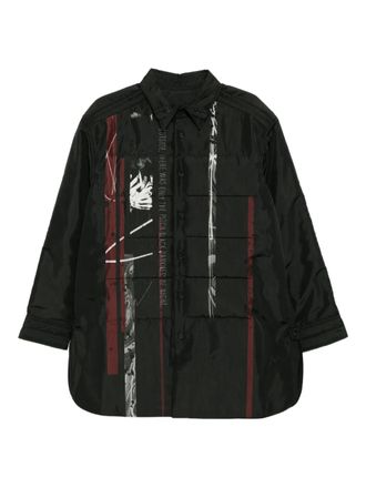 Yohji Yamamoto graphic-print padded jacket - Black