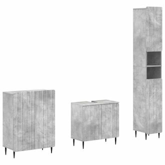 vidaXL Juego De Armarios De Ba&ntilde;o De 3 Piezas Zwolle Gris Hormig&oacute;n Vidaxl