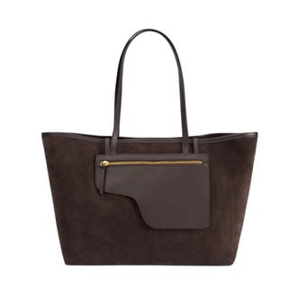 ATP Atelier Tote Bags, female, Brown, Size: ONE SIZE Classic Walnut Suede Tote Bag
