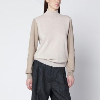 Maison Margiela Two-tone wool turtleneck sweater