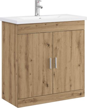 vidaXL Juego De Muebles De Ba&ntilde;o Roble Artisan 81 X 40 X 84,5 Cm Vidaxl