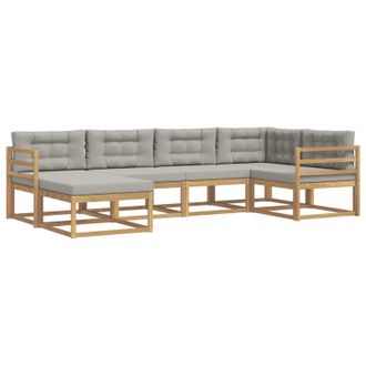 vidaXL Conjunto De Sof&aacute;s De Exterior 5 Pcs Blanco Y Gris Claro Vidaxl