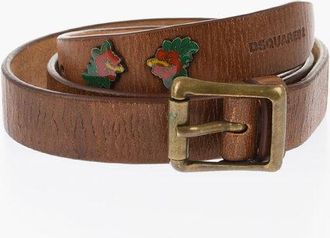 Dsquared2 Solid Color Leather Belt 30mm size 90