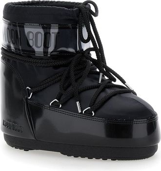 Moon Boot Logo Print Snow Boot - Black