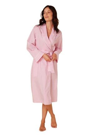 The Cats Pajamas Luxe Pima Shawl Collar Robe in Classic Gingham Pink at Nordstrom, Size Medium