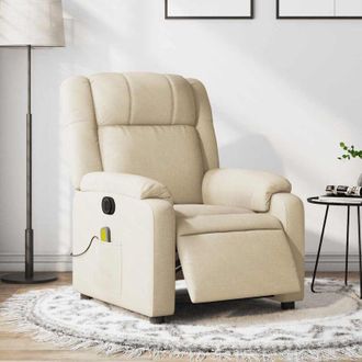 vidaXL Vidaxl - Sill&oacute;n Reclinable De Masaje El&eacute;ctrico Tela Color Crema