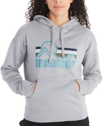 Marmot Womens Activewear Coastal Fleece Hoodie In Sleet Heathe0R/cascade Blue