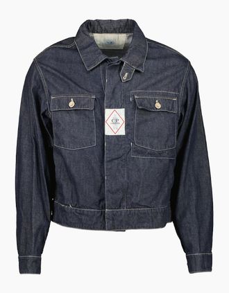 C.P. Company Mens Denim Logo Patch Jacket - Blue - Size: 40/Regular