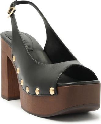 Schutz Rose Slingback Platform Sandal in Black at Nordstrom, Size 6.5