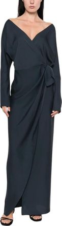 Cortana Kleedjes, Dames, Blauw, M, Mona Wrap Jurk