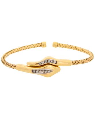 Meshmerise 18K Rose Gold Vermeil 0.12 Ct. Tw. Diamond Mesh Bangle