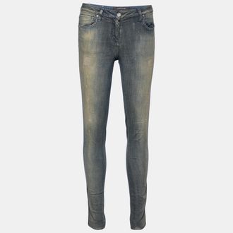 Roberto Cavalli Light Blue Faded Denim Skinny Jeans