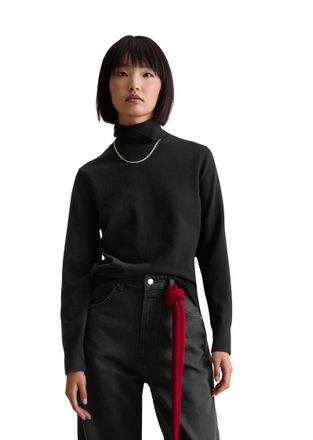 Marc O'Polo Denim Rollkragenpullover MARC OPOLO DENIM, Damen, Gr. XL, schwarz, Strick, Obermaterial: 58% Baumwolle, 25% Polyamid, 17% Polyester, normal normal, Rippb&uuml;nd