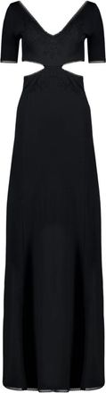 Paco Rabanne Vestido Largo con Bordado Negro - Dresses - Mujer - Negro - S