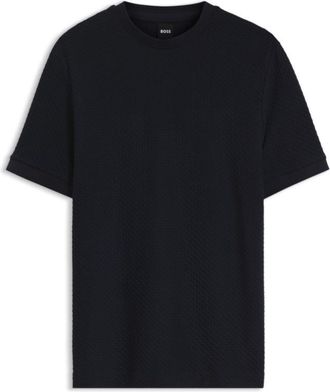 BOSS Cotton T-shirt with geometric texture
