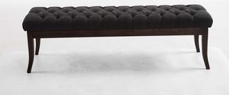 Clp Taburete Recibidor Ramses En Tela & Madera Oscura Gris Oscuro 150 Cm