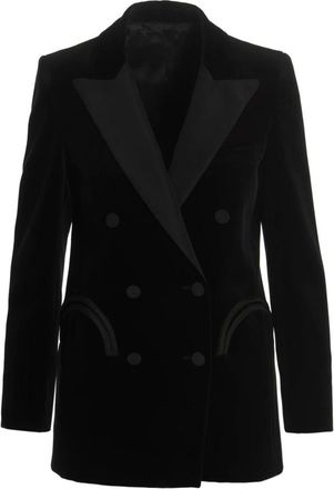 Blaz&eacute; Milano Jealousy Everyday Double-Breasted Velvet Blazer