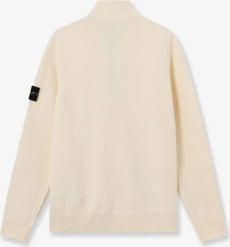 Stone Island Mens Sweater High Neck Virgin Wool White