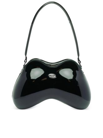 Diesel Black Play Double-D Curved Patent Handbag