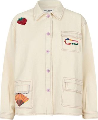 Lollys Laundry Fal LL Teddy Jacket - Dames - Zomerjassen - Beige - S - Katoen - Jassen