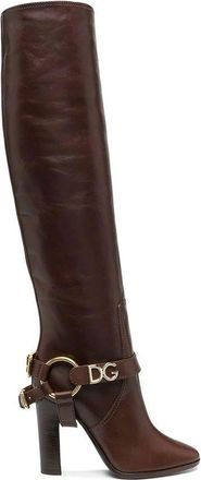 Dolce & Gabbana Brown Calfskin Ankle Womens Boots