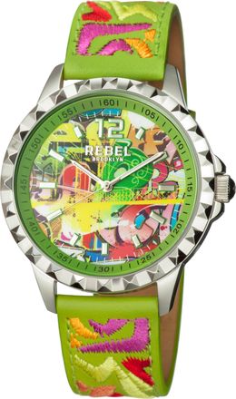 Rebel Rockers Dumbo Lime Green Dial Leather Watch