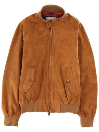 Baracuta Warm Brown Suede Tartan Jacket