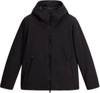 Woolrich Zwarte Stretchjas met Ritssluiting - Heren - Zomerjassen - Zwart - XS - Polyester - Jassen